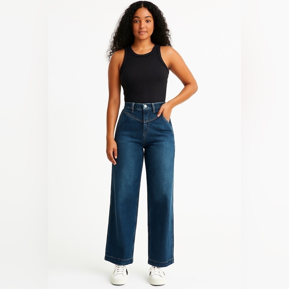 unpublished | Greta Crop Jeans in Roller Size 26 Vintage Look Wide Leg